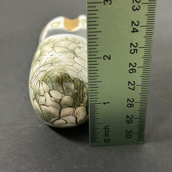 Vintage Made in Holland Small Personal Ashtray Green Gold - Picture 8 of 8